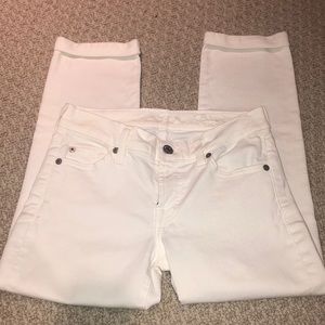 7 For All Mankind White Crop Jeans